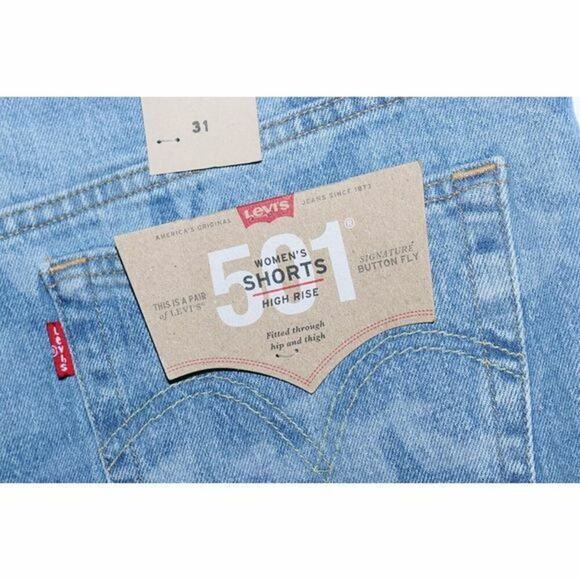 Levis 501 Red Tab Womens 14 High Rise Button Fly Camouflage Summer Sexy Denim - Picture 3 of 7